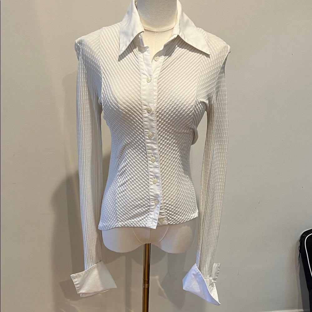 Chic White Women's Button-Down Shirt